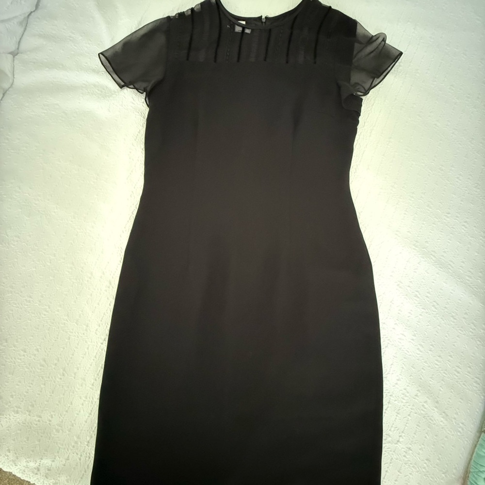 Donna Morgan Black Flutter Sleeve Sheath Dress